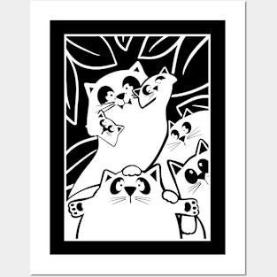 Abstract Cats for Dark T-Shirt Lovers Posters and Art